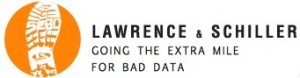 Mock Lawrence & Schiller Logo, parodied to reflect their poor choice of data for the Build Dakota Scholarship ad campaign.
