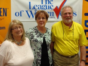 Sherrie Gray, Linda Burdette, and Bradley W. Olson, candidates for Aberdeen School Board, at League of Women Voters forum, Saturday, May 9, 2015.