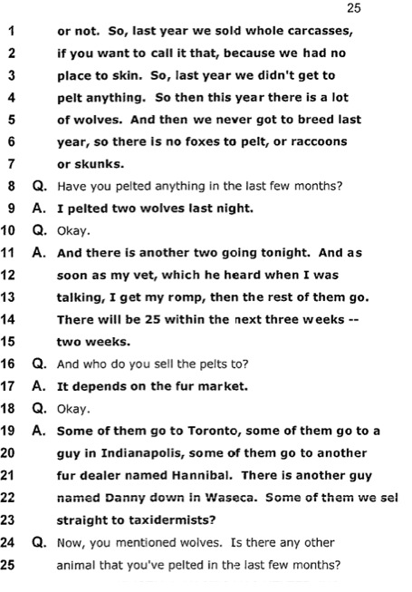 Deposition of Teresa Lynn Petter by attorneys Stephanie A. Angolkar and Chad D. Lemmons on behalf of Town of Eureka, December 19, 2012, pp. 25.