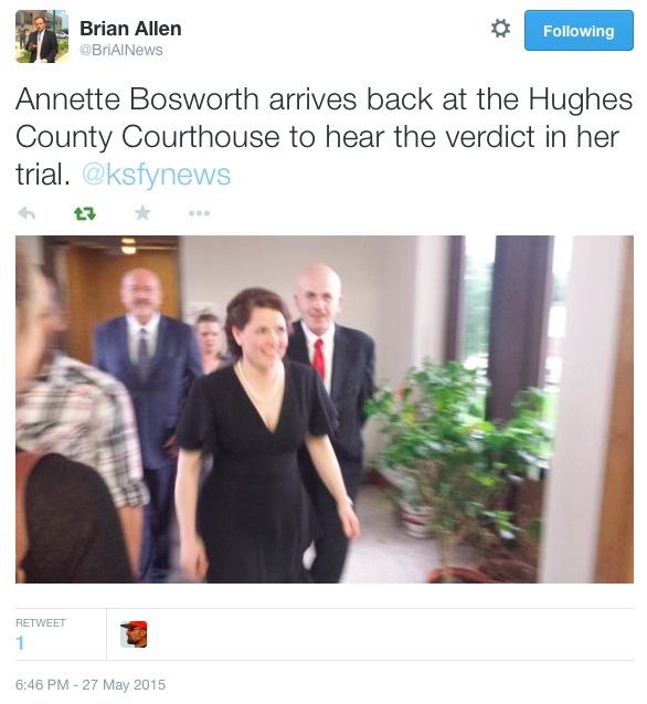 Brian Allen tweet showing Bosworth, Haber returning to courtroom 20150527