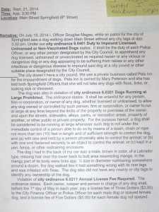 Officer Douglas Magee, statement, 2014.10.06, p. 1.