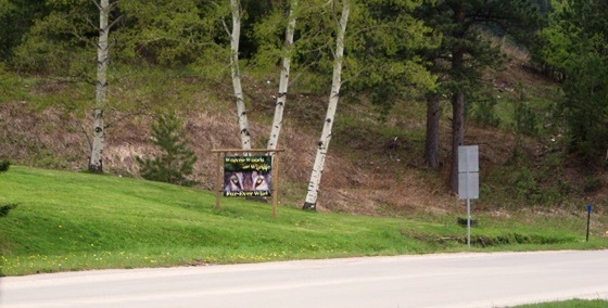 Friday, May 22, 2015: Petter has the sign up in front of her new Deadwood wolf exhibit, which she said she expected to have open by this day.