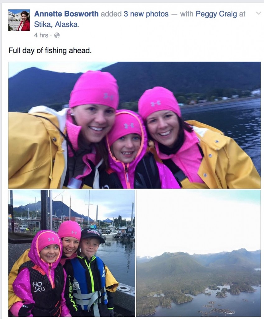 Annette Bosworth in Alaska, Screen cap, Facebook, 2015.08.27