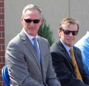 85 degrees, high noon sun, but Governor Daugaard and Mayor Levsen remain totally cool.
