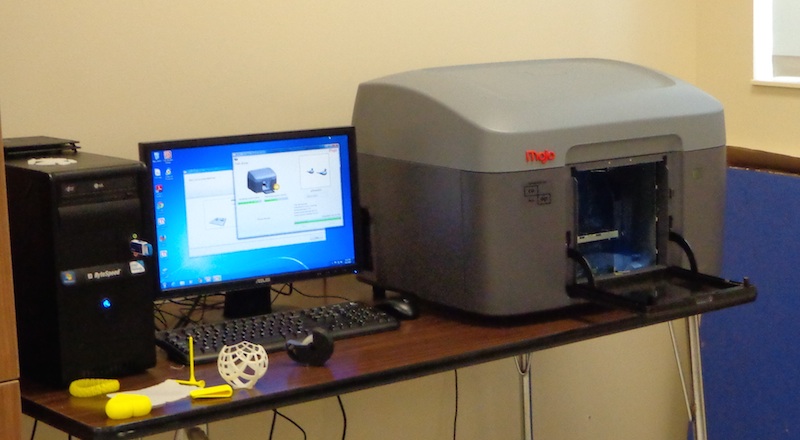 CO-OP Architecture of Aberdeen donated this $6,950 Stratasys Mojo 3-D printer for A-TEC engineering classes.