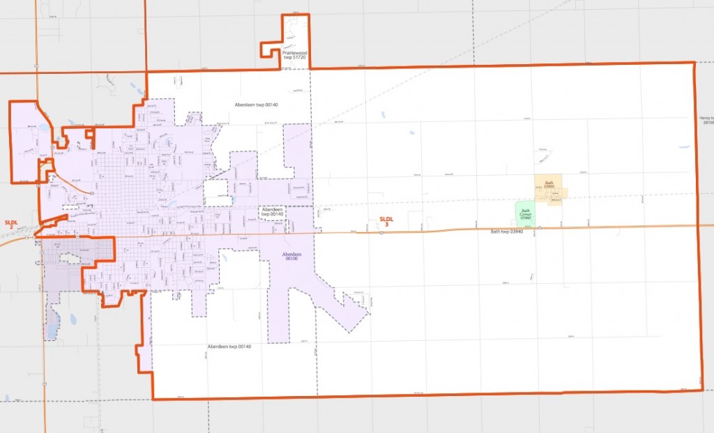 Aberdeen, as gerrymandered between District 2 and District 3, 2011.