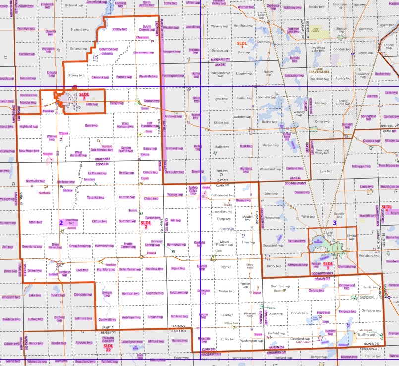 District 2, as gerrymandered by the South Dakota Legislature, 2011