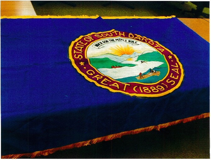 One of two original South Dakota state flags, commissioned 1909, stolen January 2015, recovered October 2015. Photo courtesy South Dakota Attorney General's office.