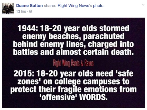Brown County Commissioner Duane Sutton, Facebook post, 2015.11.29