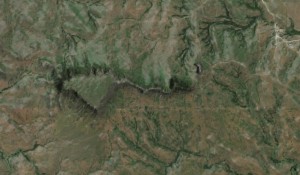 Here's the place Dithmer is talking about, south of Wanblee (satellite image from Google Maps)