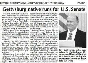 Jay Williams in Potter County News, 2016.02.25, p. 7.