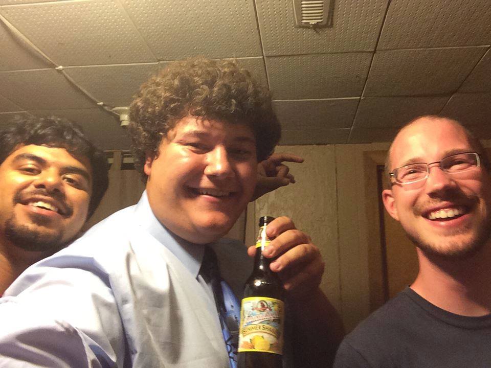 Caleb Finck enjoying beer, Facebook, 2014.07.14