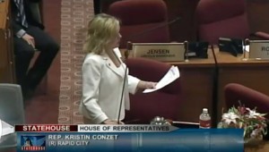 Rep. Kristen Conzet (R-32/Rapid City, floor debate on SB 171, SD House, 2016.03.08. Screen cap from SDPB.