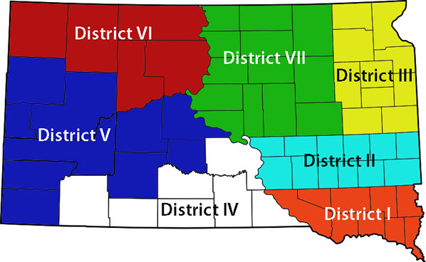 South Dakota Farmers Union districts