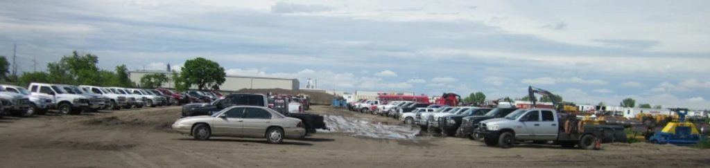 Parking at Huron staging area for Dakota Access pipeline. Photo: Mary Lou Davis, 2016.05.27.