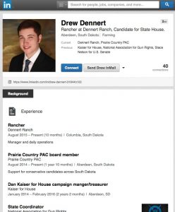 Drew Dennert, Prairie Country PAC board member, endorsing himself?