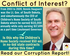 Daugaard conflict of interest graphic from Lakota People's Law Project, May 2015
