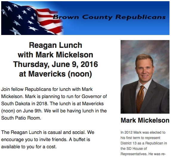 Brown County Republicans, lunch invite, June 2016