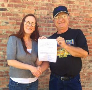 Melissa Mentele and Frank Kloucek seal the deal with official declaration of Mentele's candidacy for District 19 House, sent to Secretary of State Shantel Krebs Friday. Photo posted publicly on Facebook, 2016.08.05.