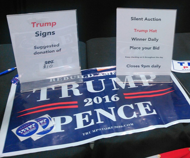 Trump-Pence sign already discounted, Brown County Fair, 2016.08.18.