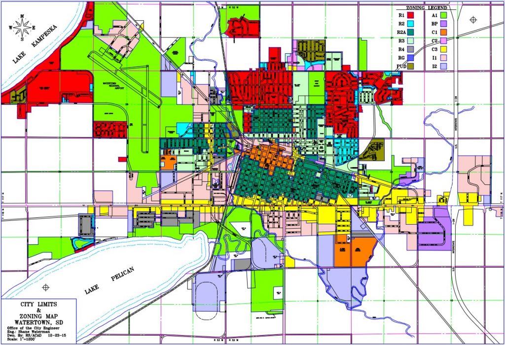 Watertown zoning map, updated 2015.12.23.