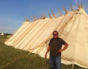 Henry Red Cloud at Dakota Access pipeline protest camp, photo from Facebook, 2016.09.07.