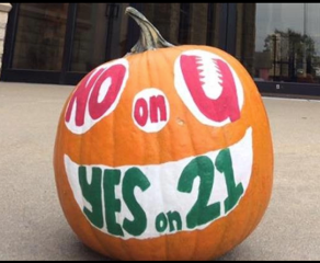 Great Ballot Issue Pumpkin! No on U, Yes on 21!