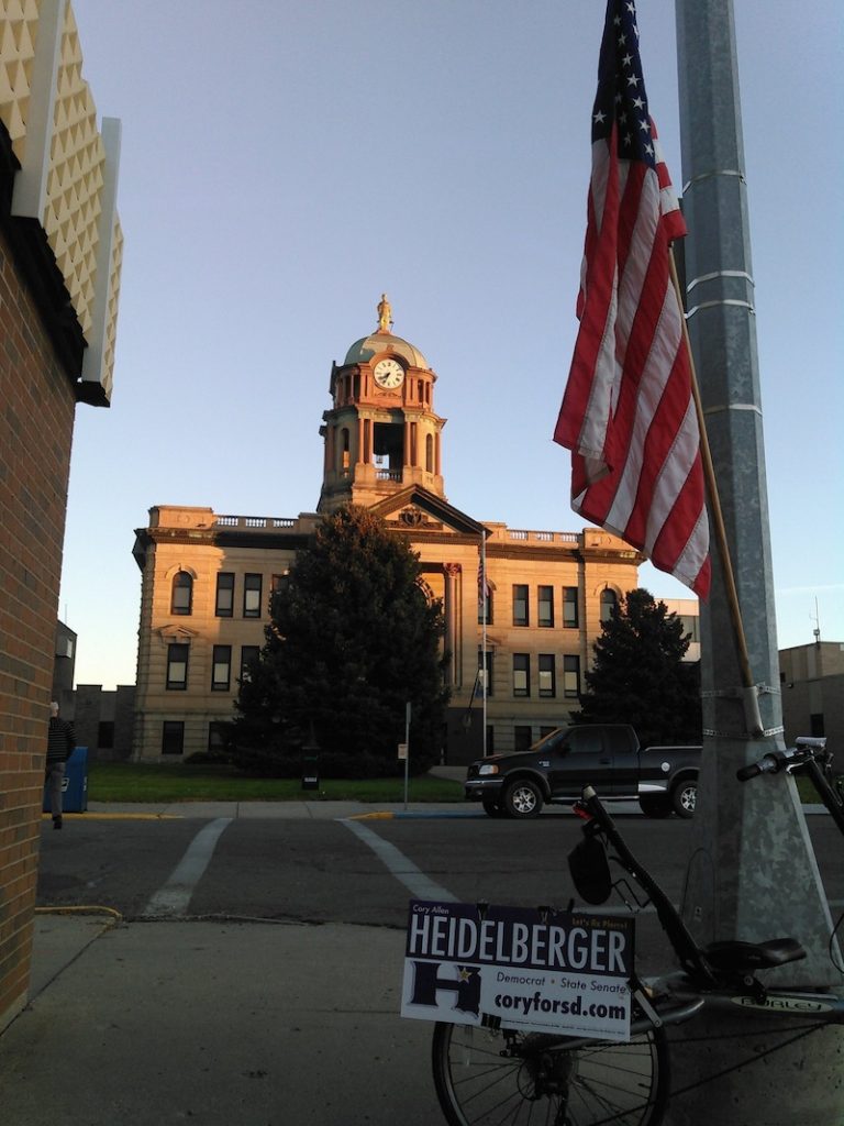 Brown County Courthouse at sunrise, Election Day, November 8, 2016.