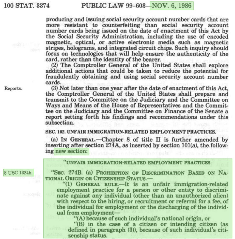 Public Law 99-603—Nov. 6, 1986