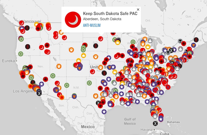 Southern Poverty Law Center, "Hate Map," published 2017.02.15