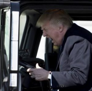 Donald Trump in big truck, 2017.03.23.