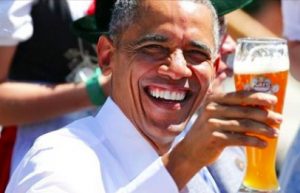Barack Obama raises a glass