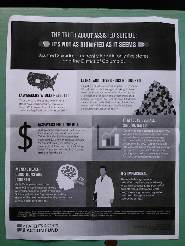 SD Right to Life flyer, distributed at Brown County Fair, Aberdeen, SD, 2017.08.18.
