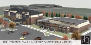 Lakeview Conference Center, artist's rendition, posted by Lake Area Improvement Corporation, 2017.11.10.