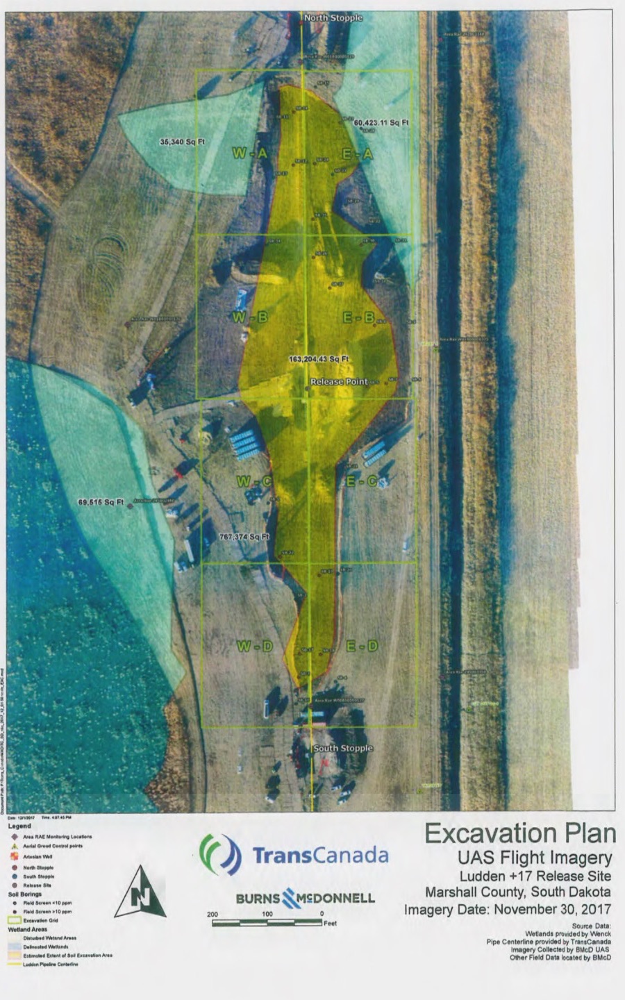 TransCanada, Excavation Plan for Keystone Pipeline Spill, Marshall County, SD, 2017.11.30. From DENR Open Case File, retrieved 2017.12.21.