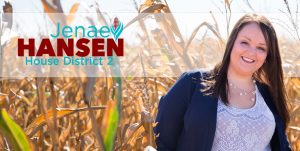 Out standing in her field... screen cap from Jenae Hansen campaign website, 2017.12.14.