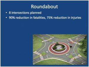 Roundabout, slide by Mike Behm, presentation to South Dakota Transportation Commission, 2017.12.21.