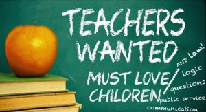 Teachers Wanted... for Legislature!
