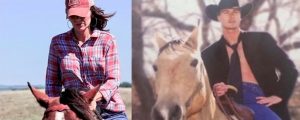 Kristi Noem and Marty Jackley on horses.