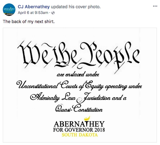 CJ Abernathey, Facebook, 2018.04.06.