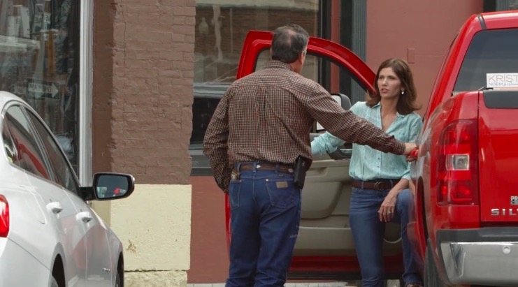 Larry Rhoden and Kristi Noem, from Noem campaign video, 2018.06.20.