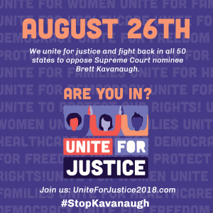 Unite for Justice 2018, August 26 logo