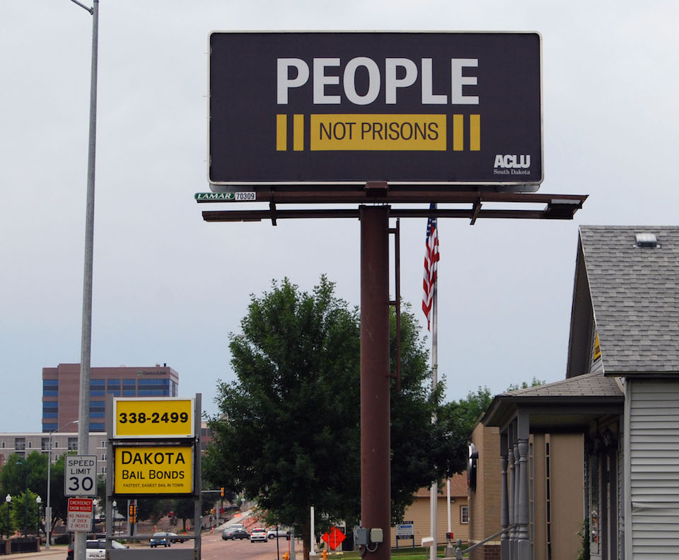 ACLU billboard, Minnesota Avenue, Sioux Falls, SD, 2018.08.06.