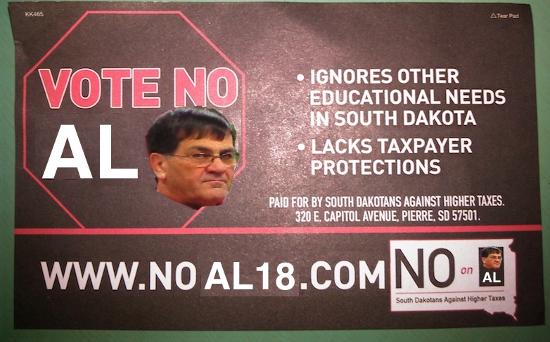 Cory's edited version of an SDAHT ad originally opposing IM 25 but easily applied to tax-and-spend Al Novstrup and many other faux Republican legislators in South Dakota.