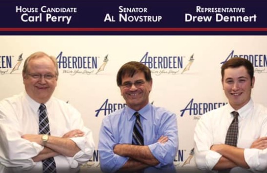 Carl Perry, Al Novstrup, Drew Dennert, campaign photo, retrieved from Facebook 2018.10.27.