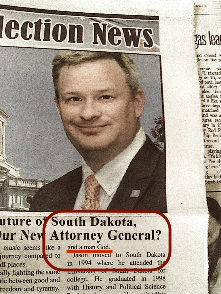 Jason Ravnsborg campaign ad, inserted in Aberdeen American News, 2018.11.04.