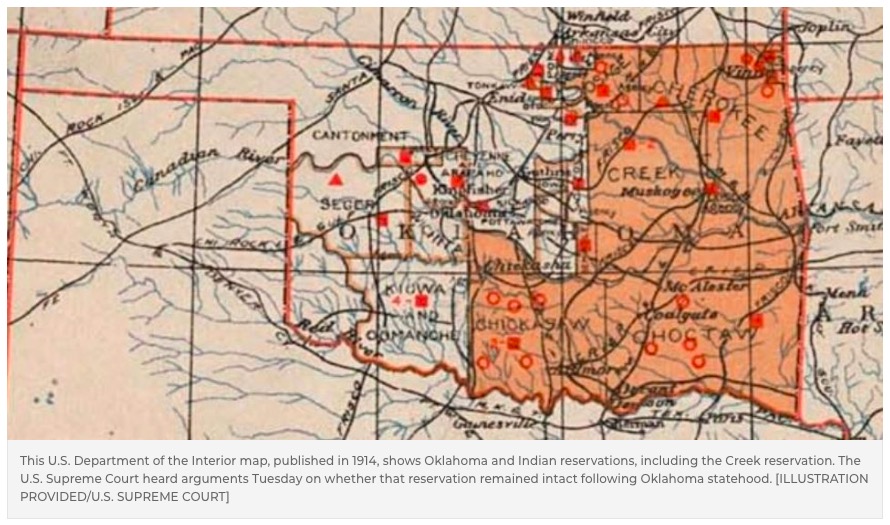 1914 map of Oklahoma Indian reservations