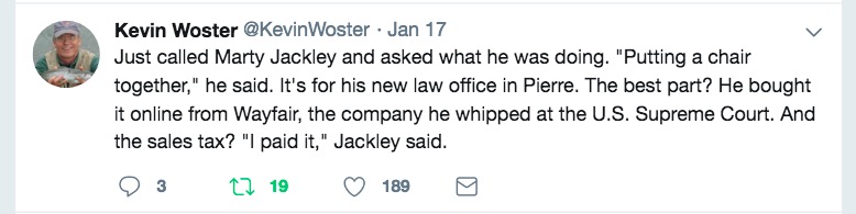 Kevin Woster, Tweet, 2019.01.17.
