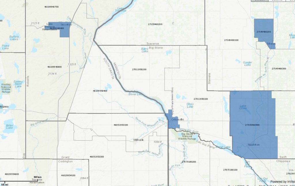 Opportunity Zones around Sisseton, Ortonville, Appleton, and Morris, IRS.gov, 2019.04.04.