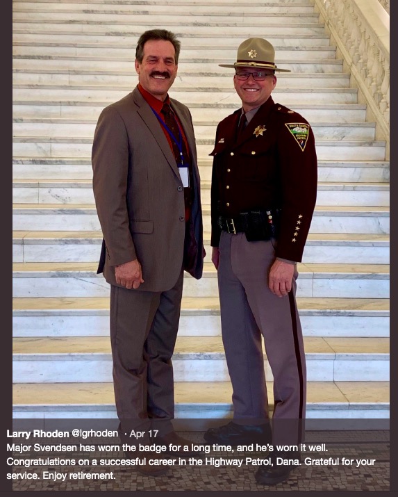 Top fuzz in the Capitol! Lt. Gov. Larry Rhoden, Twitter, 2019.04.17.